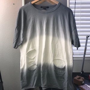 Ombré tie dye distressed T-shirt